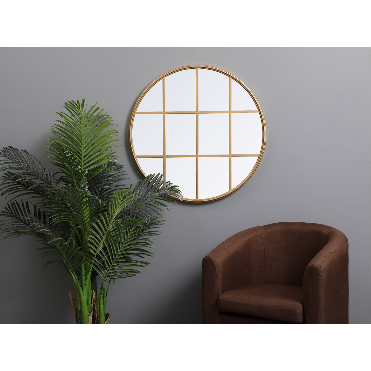 Motif 32 X 32 inch Brass Wall Mirror