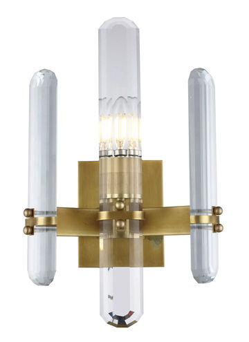 Elegant Lighting Lincoln 1 Light 10 inch Burnished Brass Wall Sconce Wall Light, Urban Classic 1530W10BB/RC - Open Box