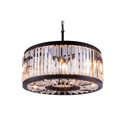 Chelsea 8 Light 28 inch Matte Black Pendant Ceiling Light in Clear, Urban Classic