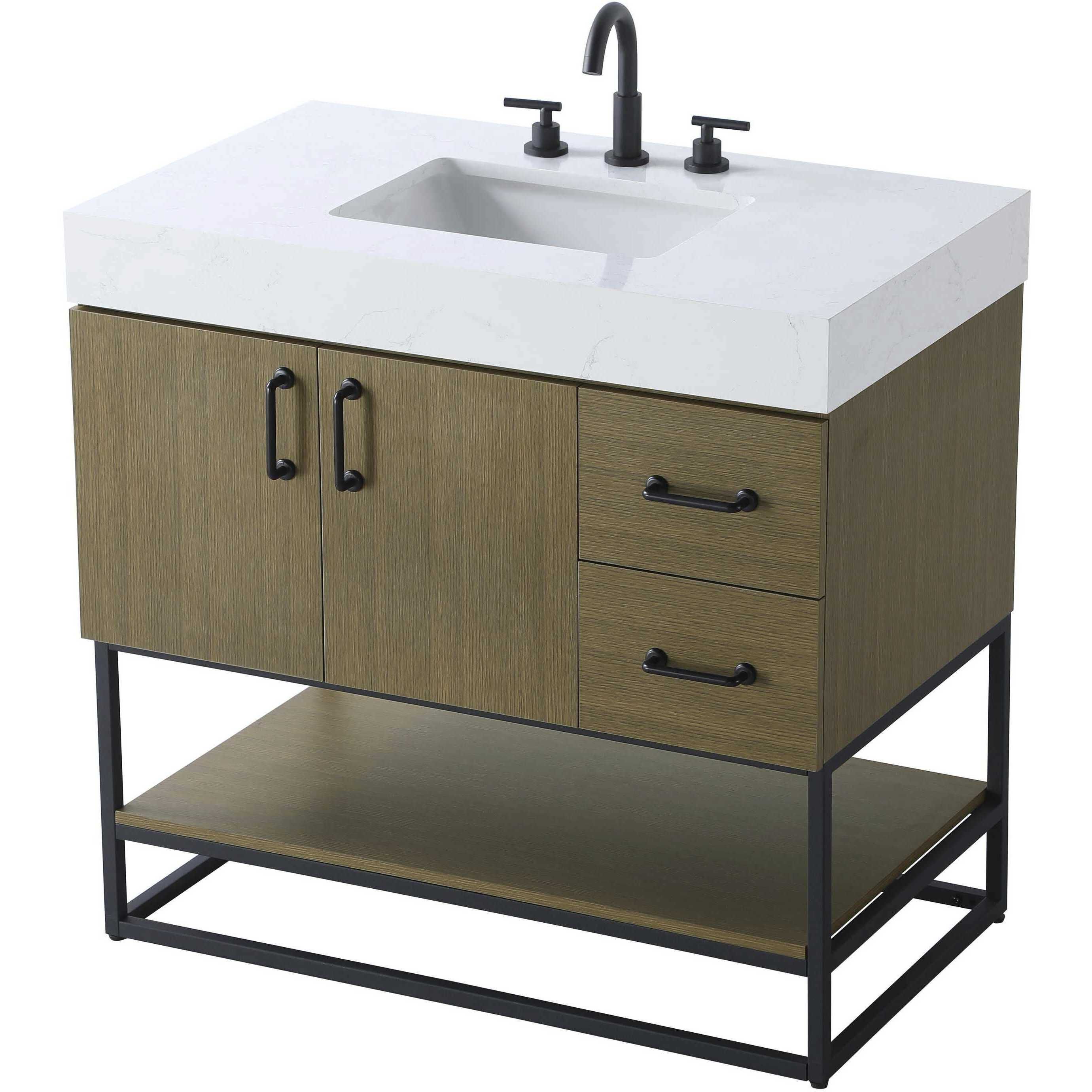 Caroline 36 X 34 inch Chestnut Brown Bathroom Vanity Cabinet