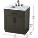 Alden 30 X 35 inch Mocha Brown Bathroom Vanity Cabinet
