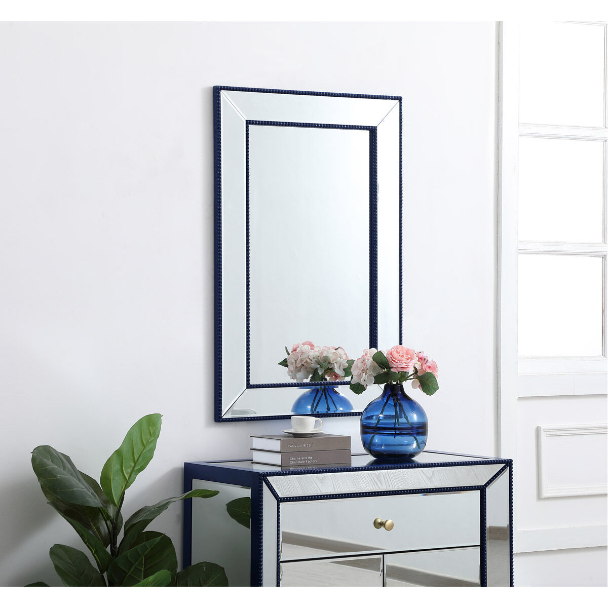 Iris 36 X 24 inch Blue Wall Mirror