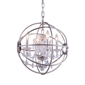 Geneva 4 Light 17 inch Polished Nickel Pendant Ceiling Light in Clear, Urban Classic
