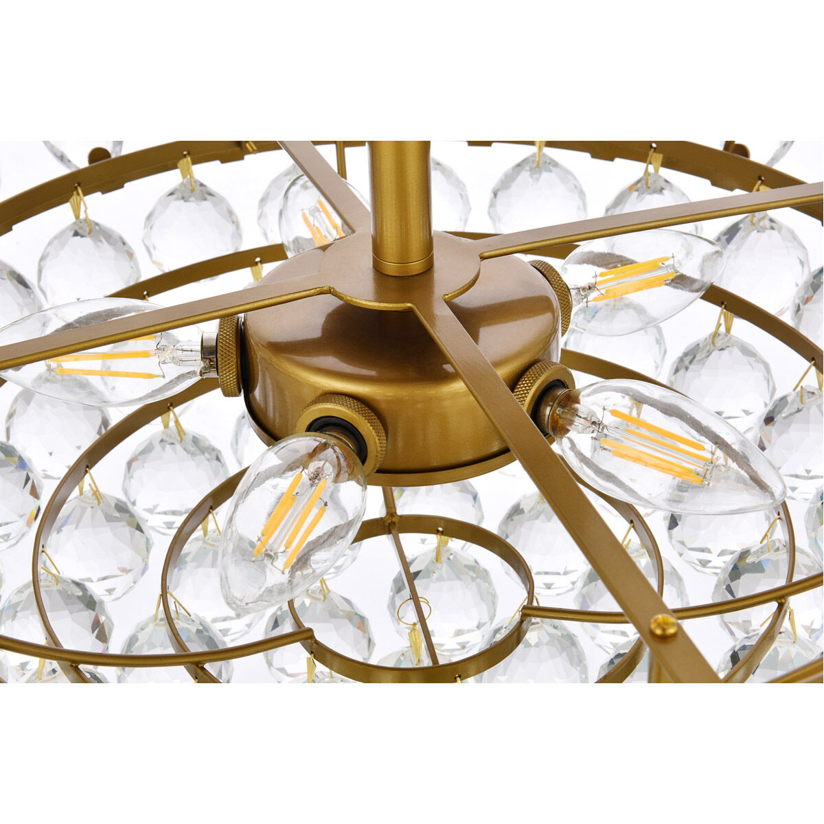 Emilia 5 Light 18 inch Brass Flush Mount Ceiling Light