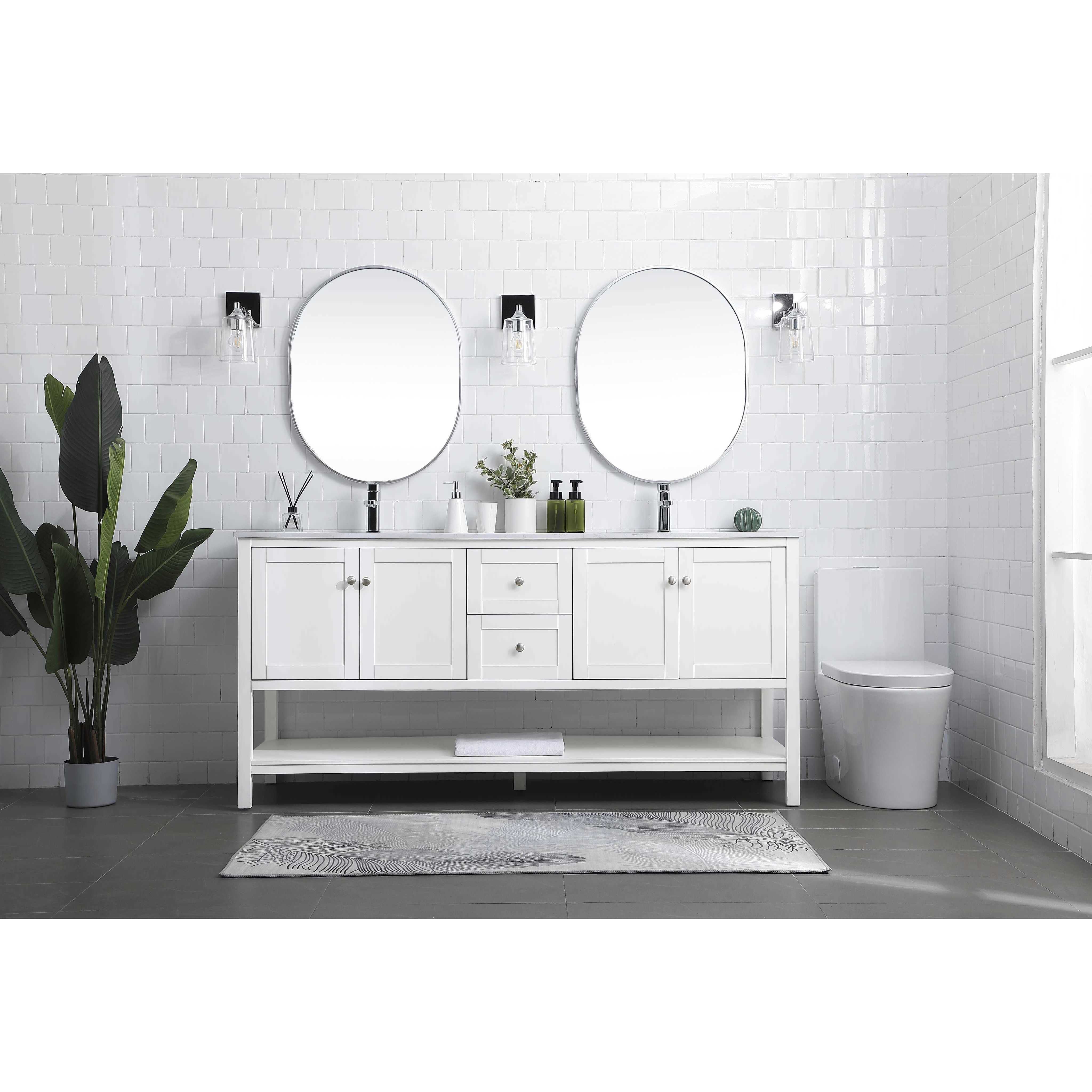 Heath 72 X 21.5 X 35 inch White Vanity Sink Set