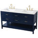 Sinclaire 60 X 22 X 34 inch Blue Vanity Sink Set