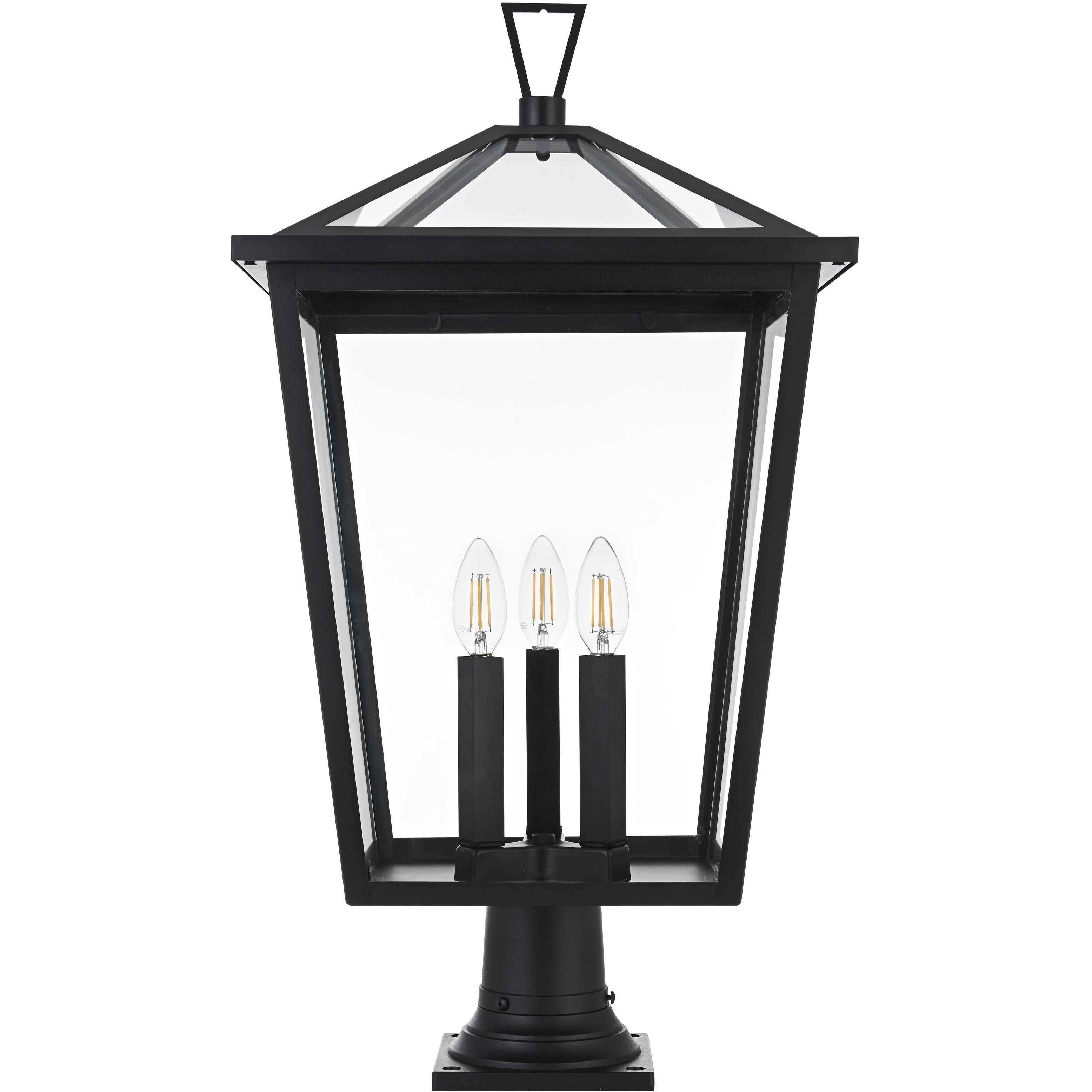 Oxford 3 Light 27.5 inch Black Outdoor Post Light