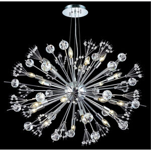 Cyclone 24 Light 36 inch Chrome Dining Chandelier Ceiling Light