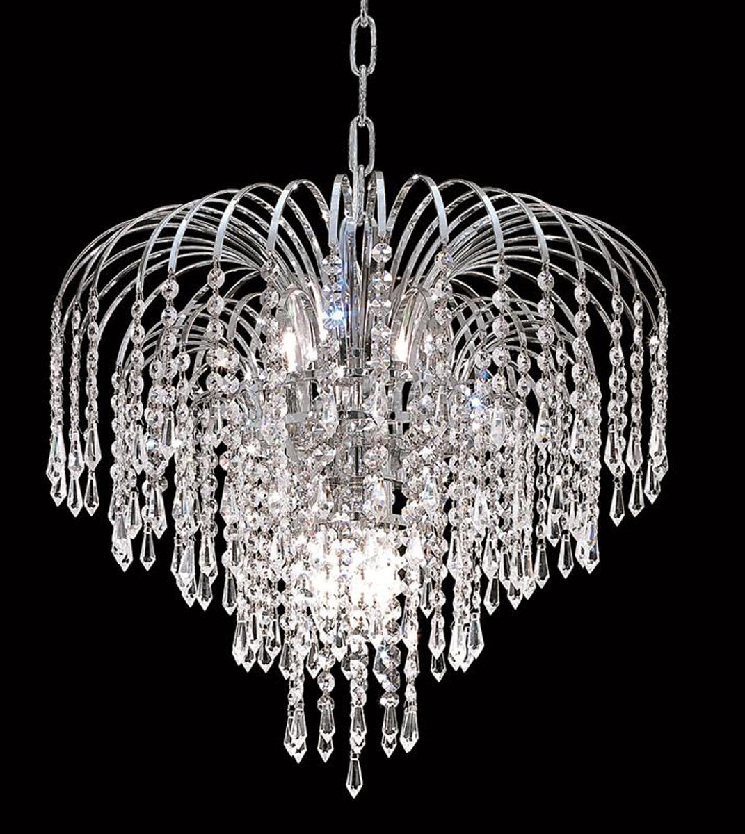 Falls 6 Light 19 inch Chrome Dining Chandelier Ceiling Light in Royal Cut
