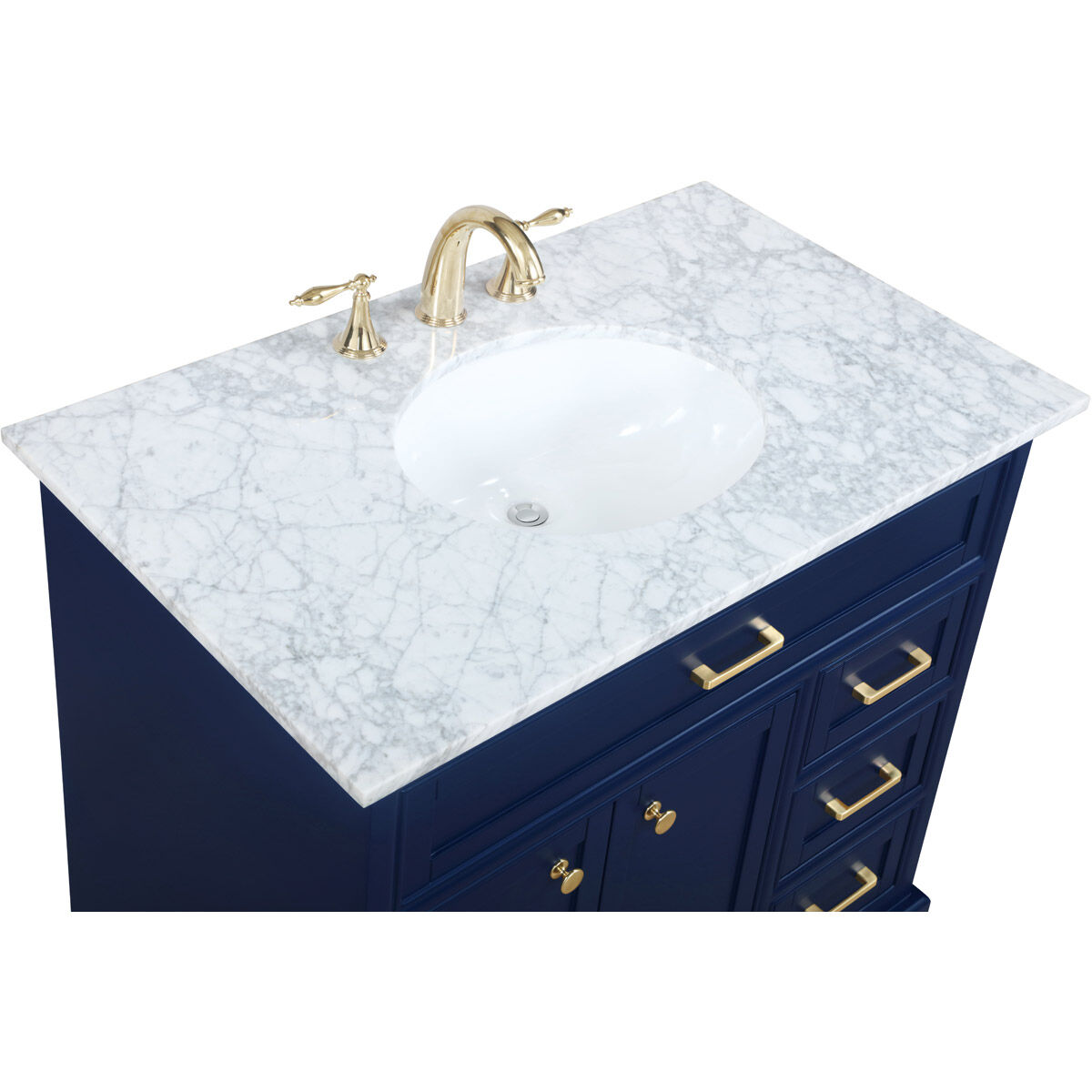 Americana 36 X 22 X 35 inch Blue Vanity Sink Set