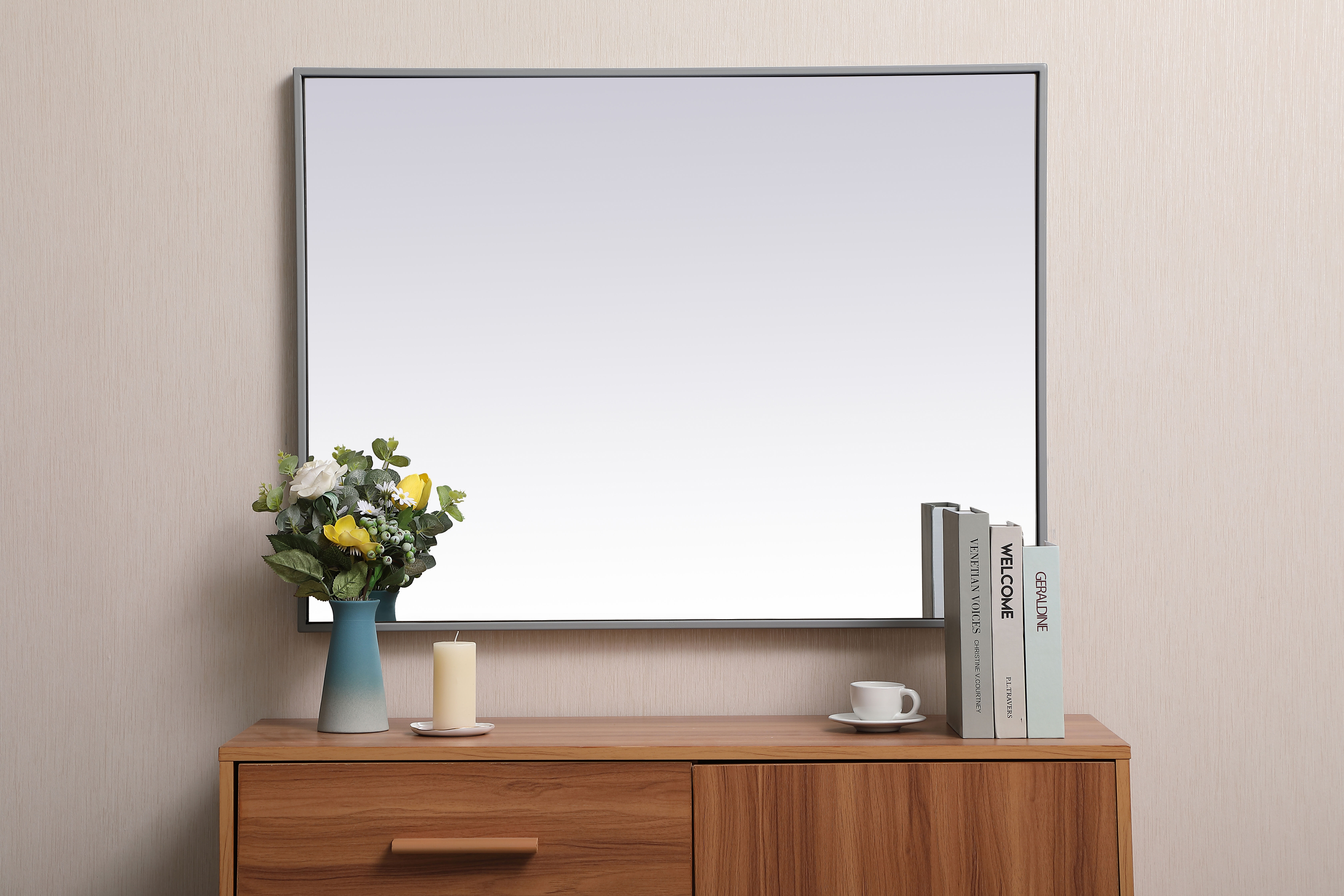 Eternity 36 X 27 inch Grey Wall Mirror in Gray