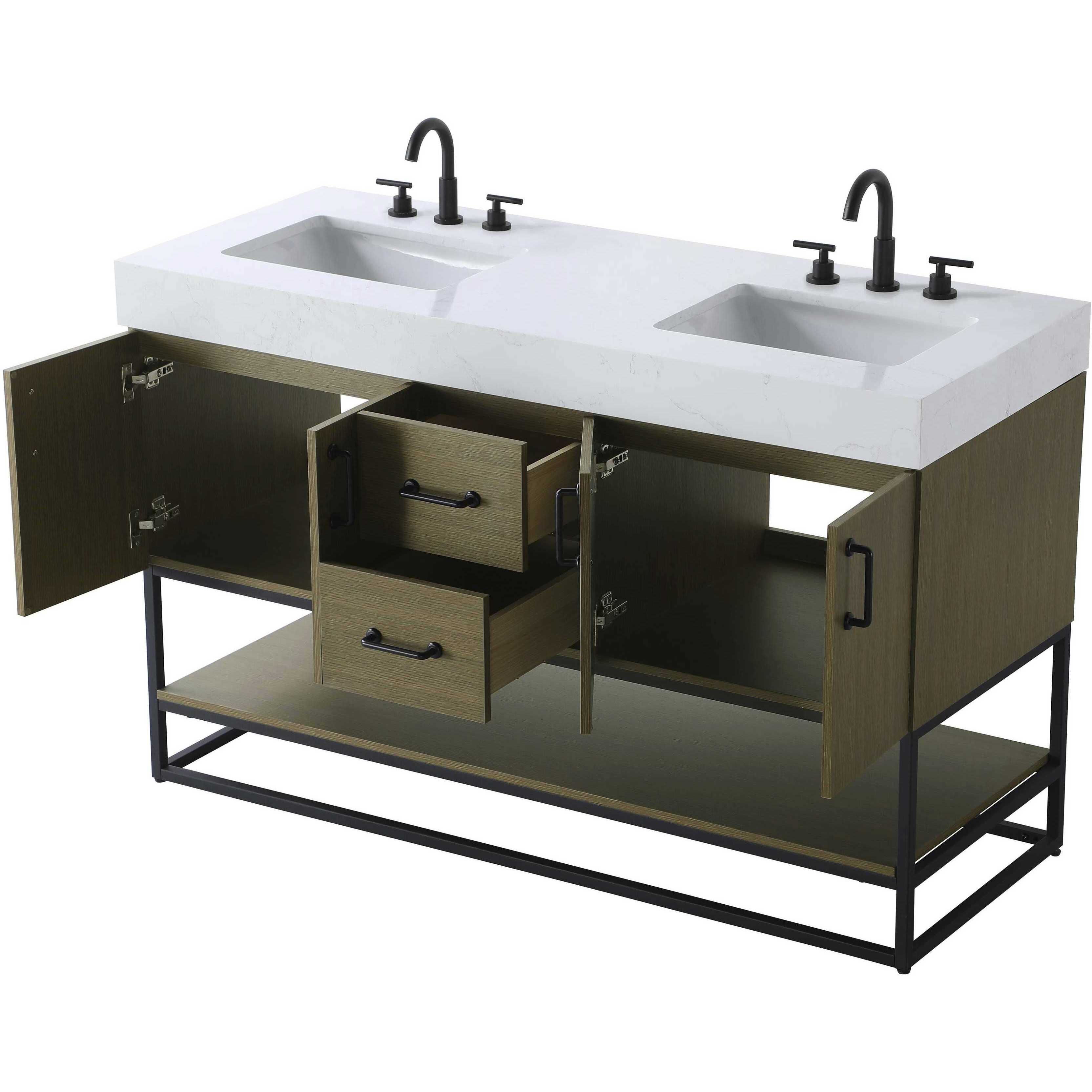 Caroline 54 X 34 inch Chestnut Brown Bathroom Vanity Cabinet