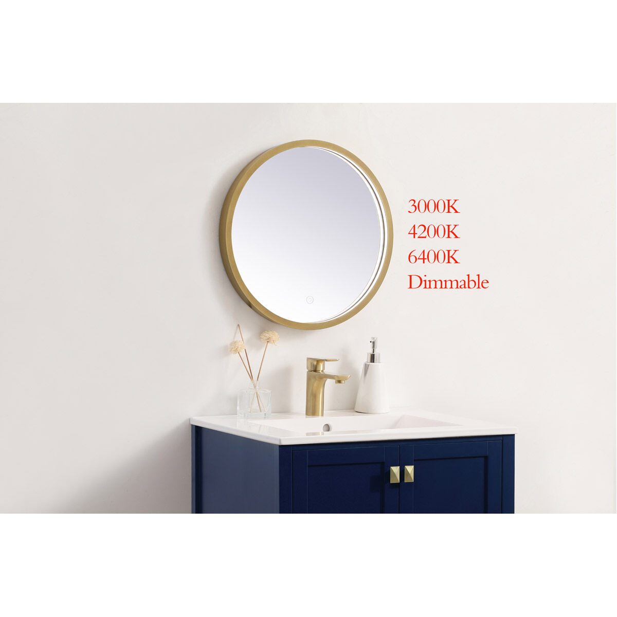 Pier 18 X 18 inch Brass LED Mirror