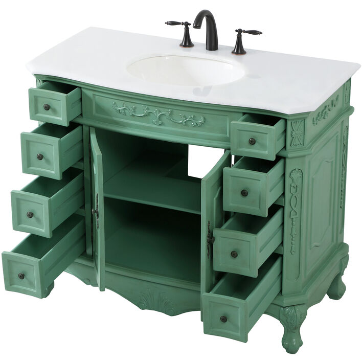 Danville 42 X 21 X 36 inch Vintage Mint Vanity Sink Set