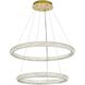 Bowen 2 Light 35.5 inch Satin Gold Chandelier Ceiling Light