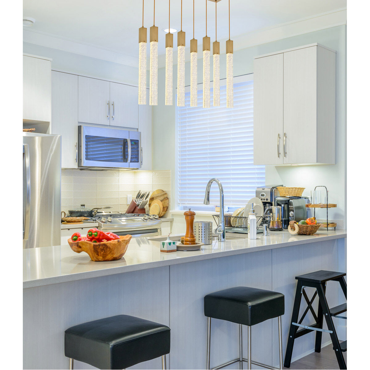 Weston 8 Light 36 inch Satin Gold Pendant Ceiling Light