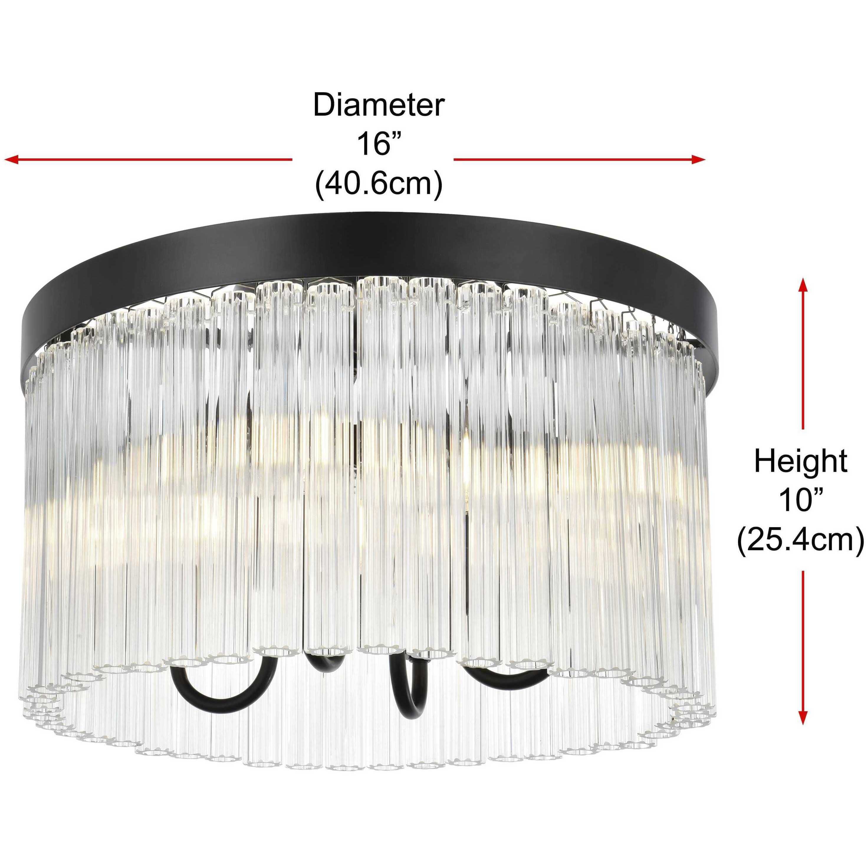 Harlow 4 Light 16 inch Black Flush Mount Ceiling Light