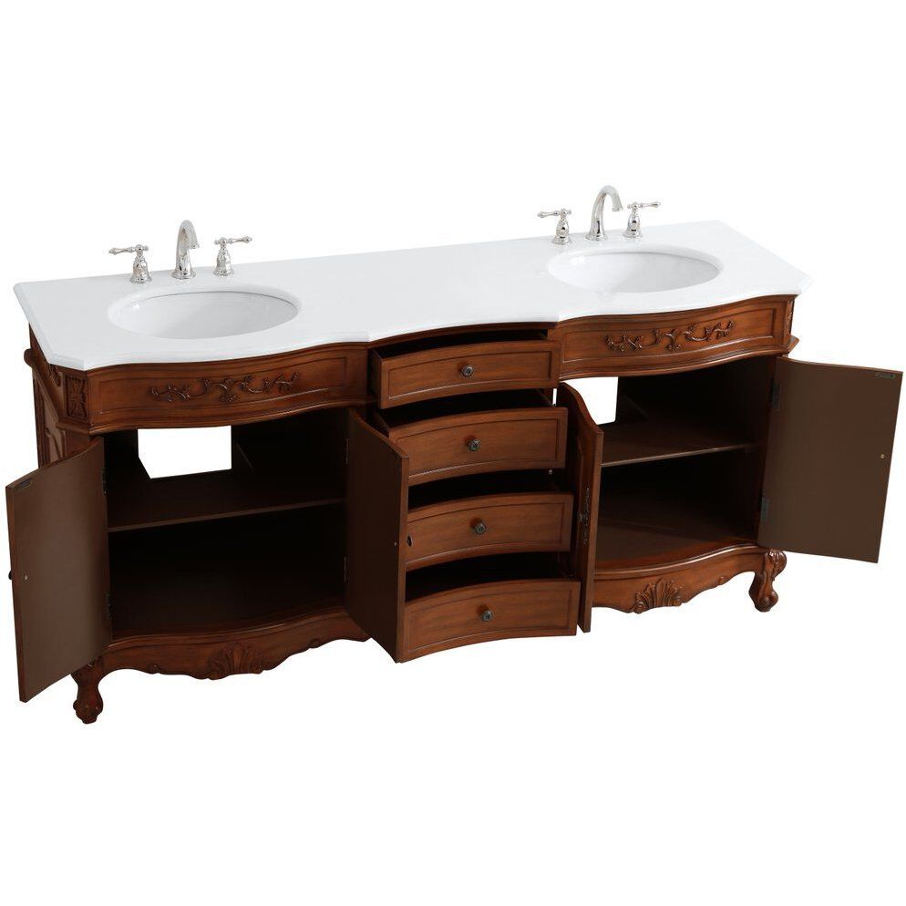 Danville 72 X 21 X 36 inch Teak Vanity Sink Set