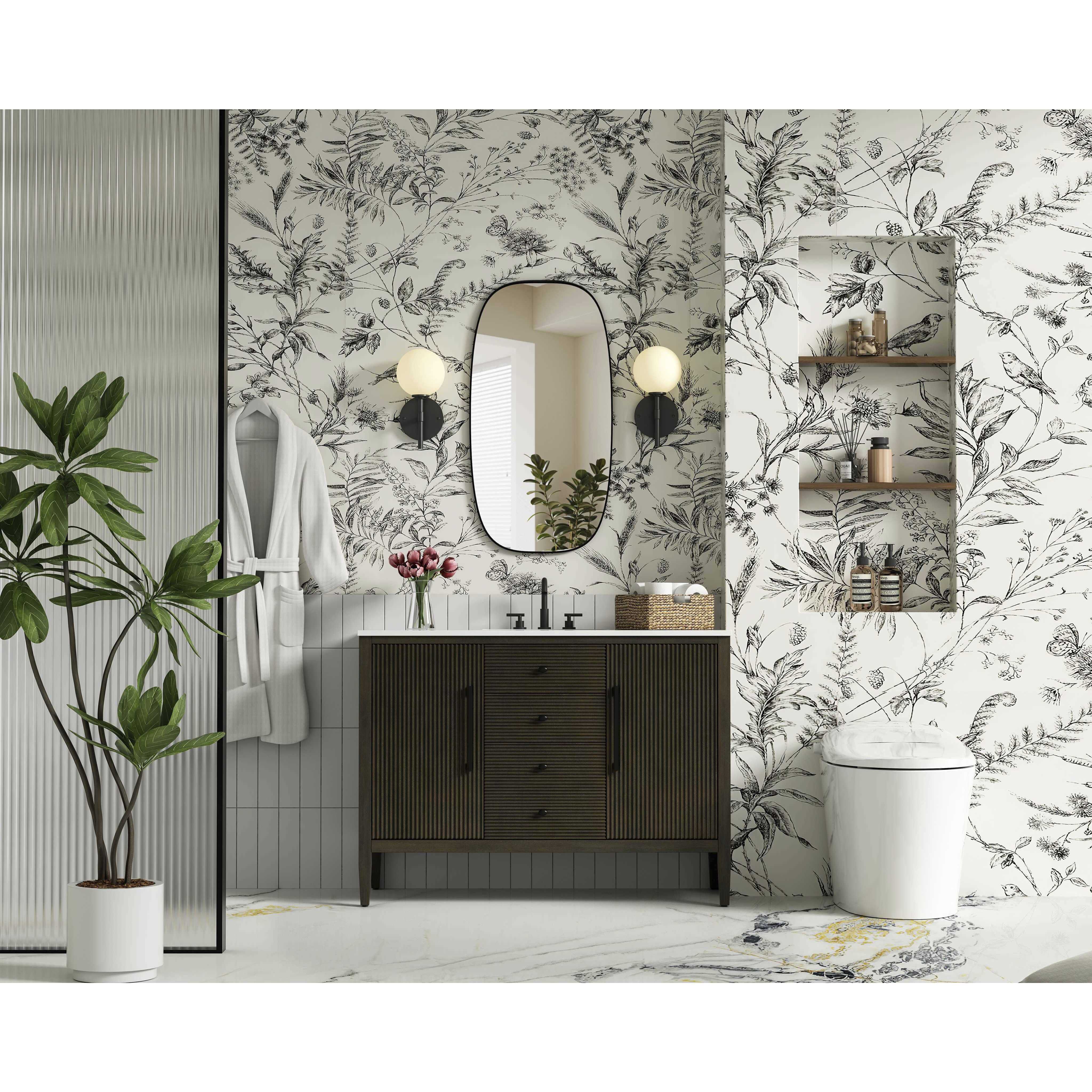 Blakely 48 X 34 inch Chocolate Oak Bathroom Vanity Cabinet