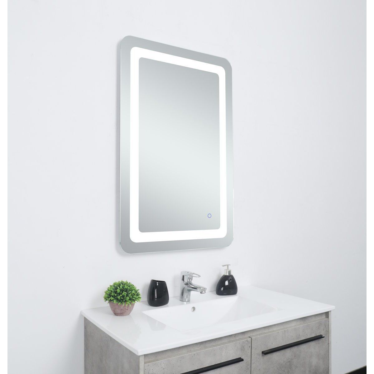 Genesis 30 X 18 inch Glossy White LED Mirror
