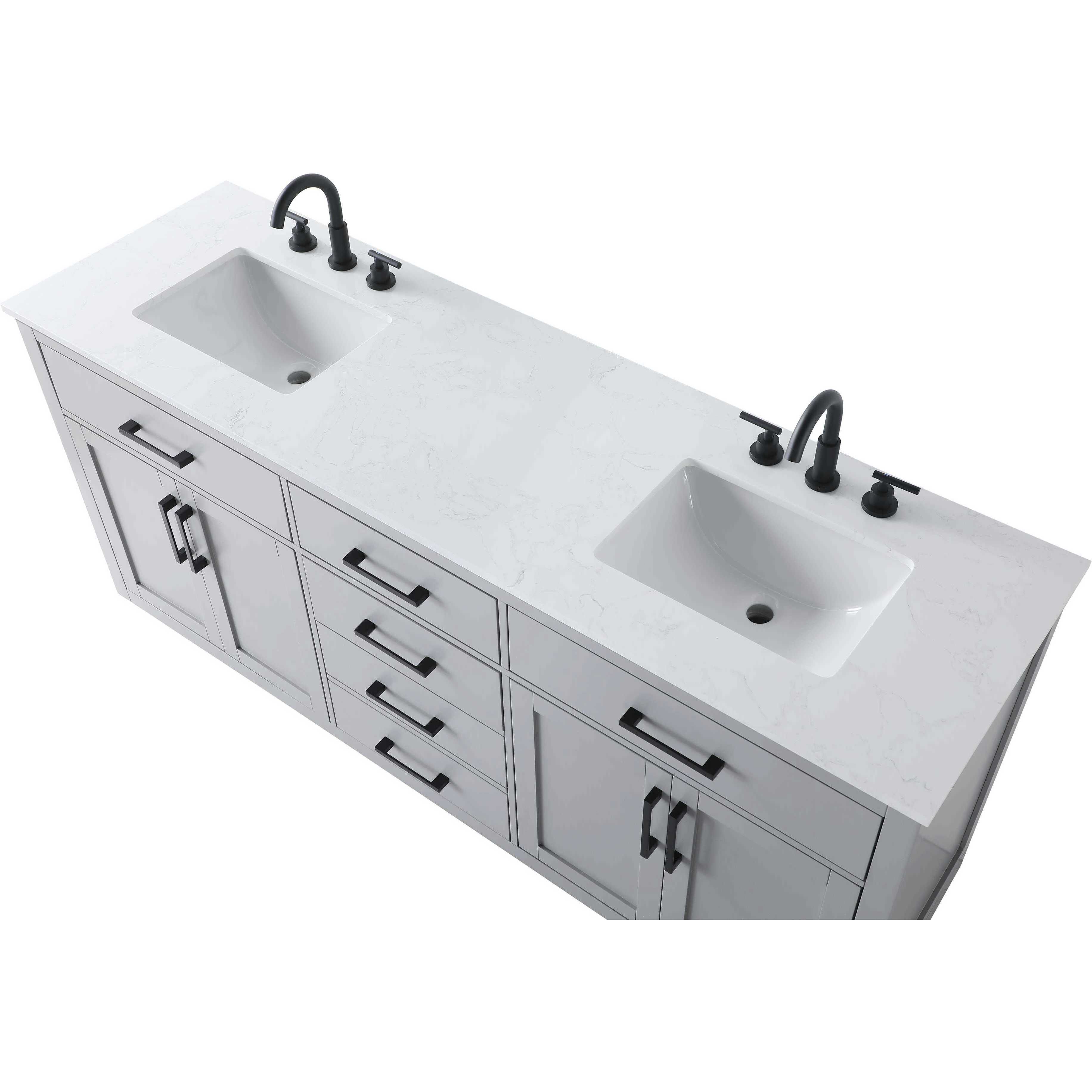 Alden 72 X 35 inch Grey Bathroom Vanity Cabinet