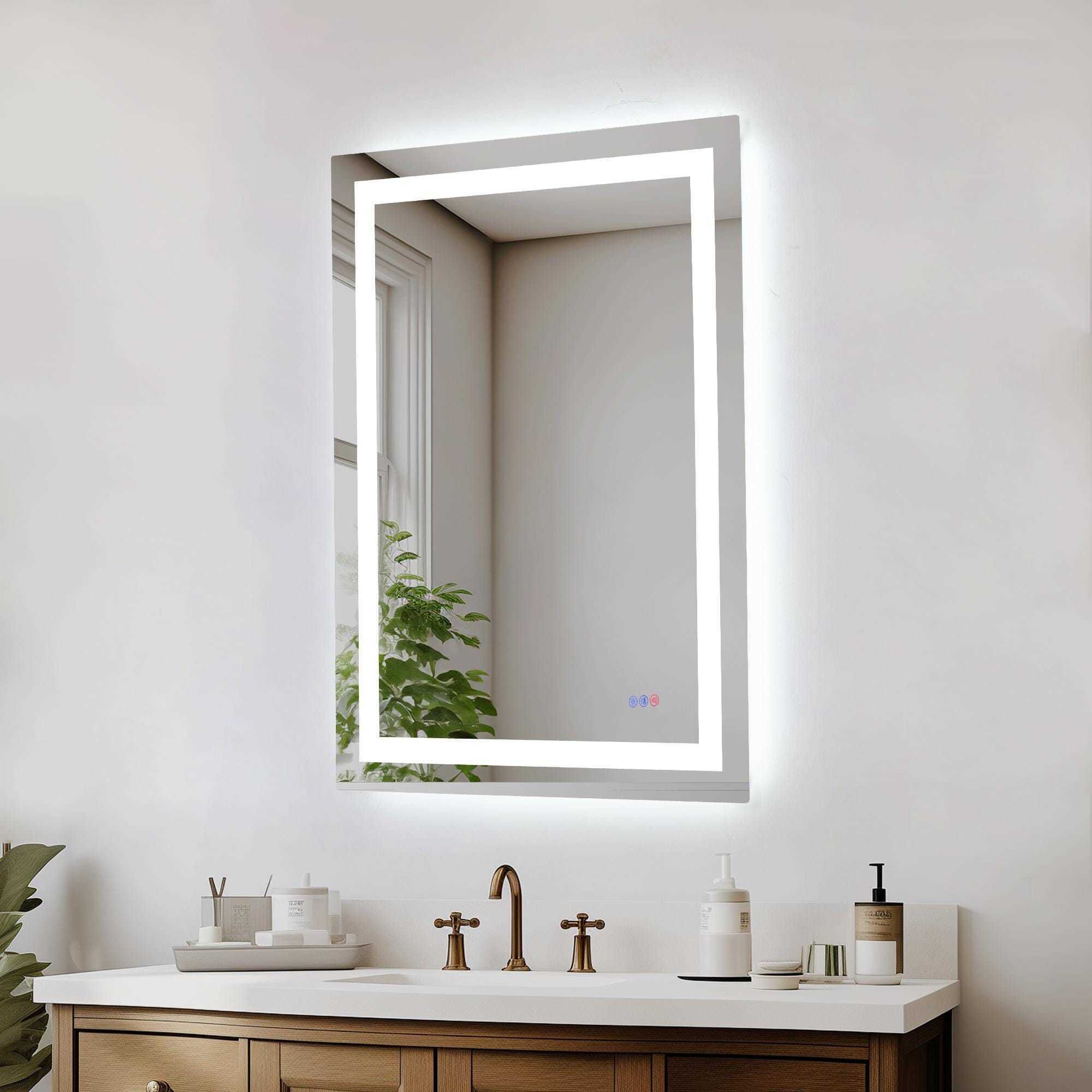 Riven 40 X 30 inch White LED Mirror