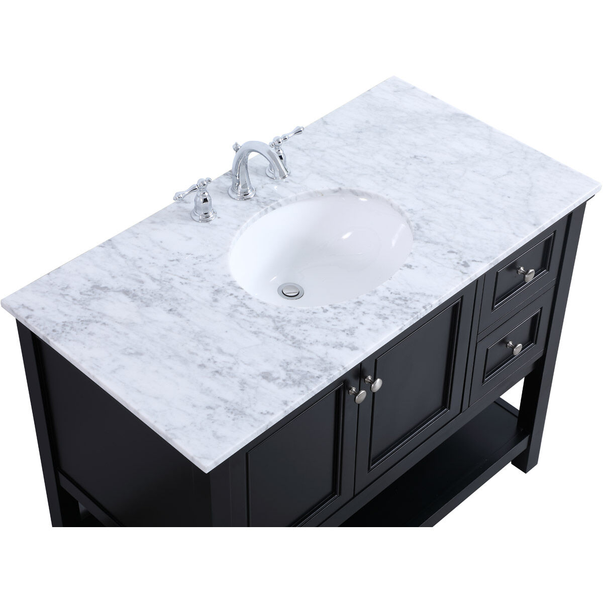 Metropolis 42 X 22 X 33.75 inch Black Vanity Sink Set
