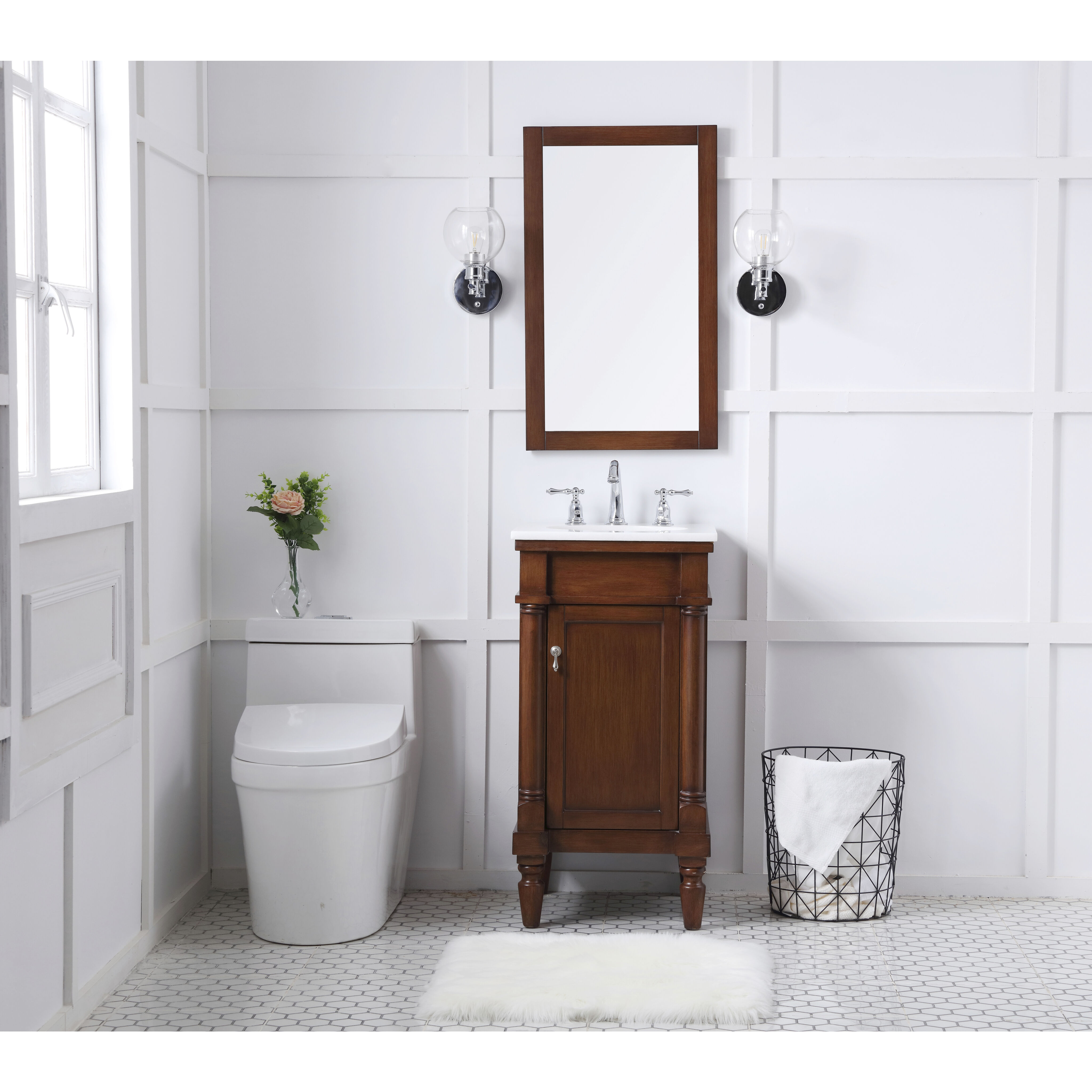 Lexington 19 X 18 X 35 inch Walnut Vanity Sink Set 