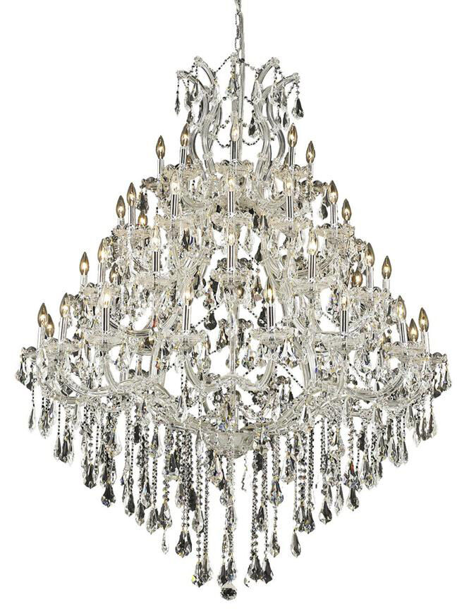 Maria Theresa 49 Light 46 inch Chrome Foyer Ceiling Light in Clear, Royal Cut