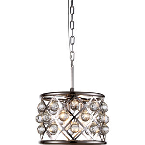 Madison 3 Light 12 inch Polished Nickel Pendant Ceiling Light in Clear, Smooth Royal Cut, Urban Classic