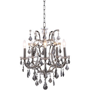 Elena 5 Light 18 inch Polished Nickel Chandelier Ceiling Light in Silver Shade, Urban Classic