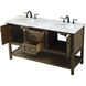 Metropolis 60 X 22 X 34 inch Driftwood Vanity Sink Set in Dark Walnut