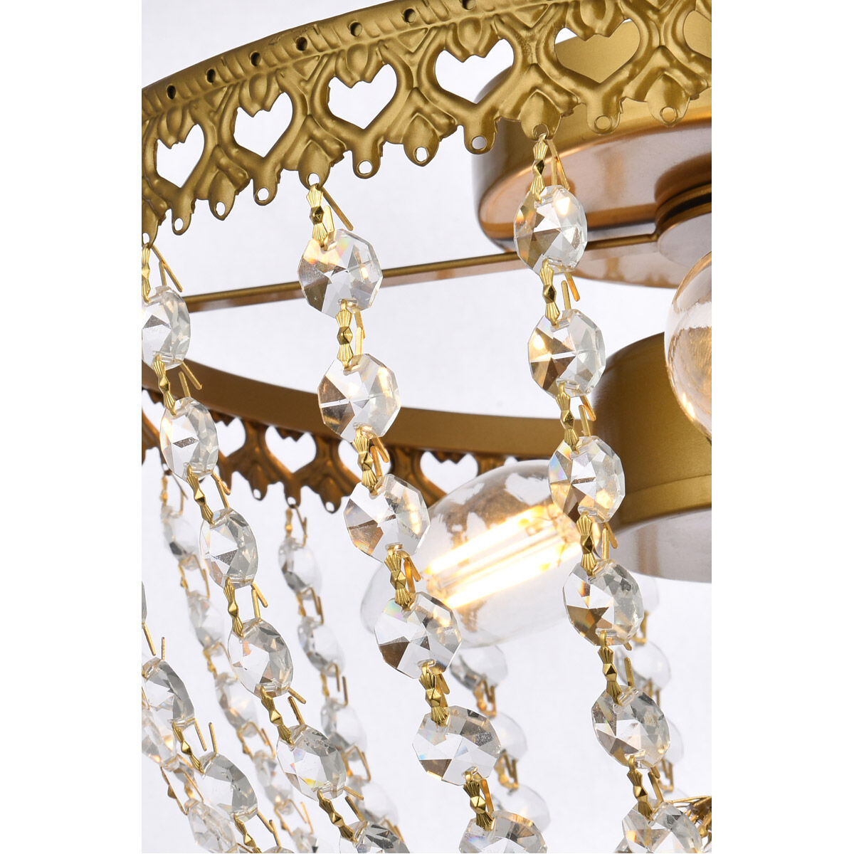 Kylie 3 Light 10 inch Brass Flush Mount Ceiling Light