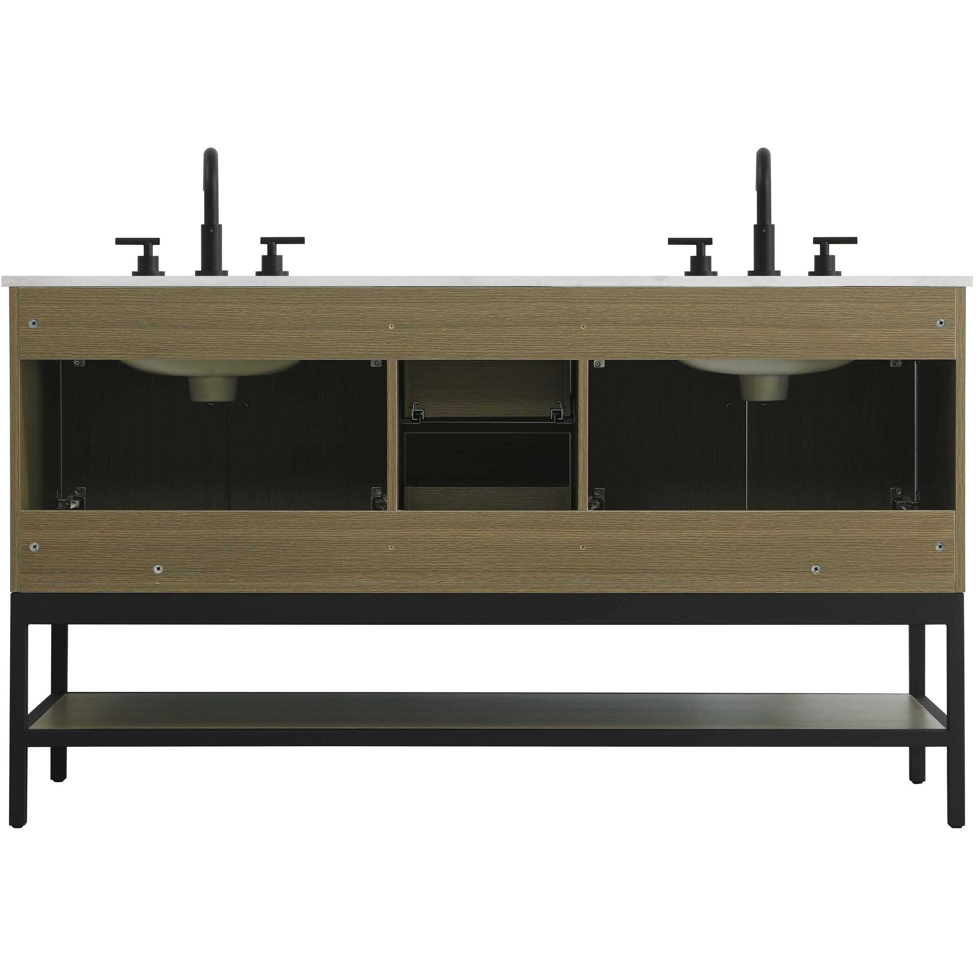 Lennox 60 X 34 inch Chestnut Brown Bathroom Vanity Cabinet