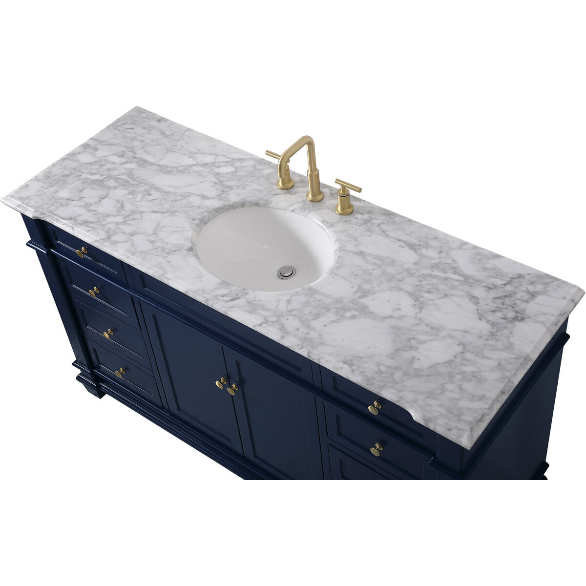 Wesley 60 X 22 X 35 inch Blue Vanity Sink Set