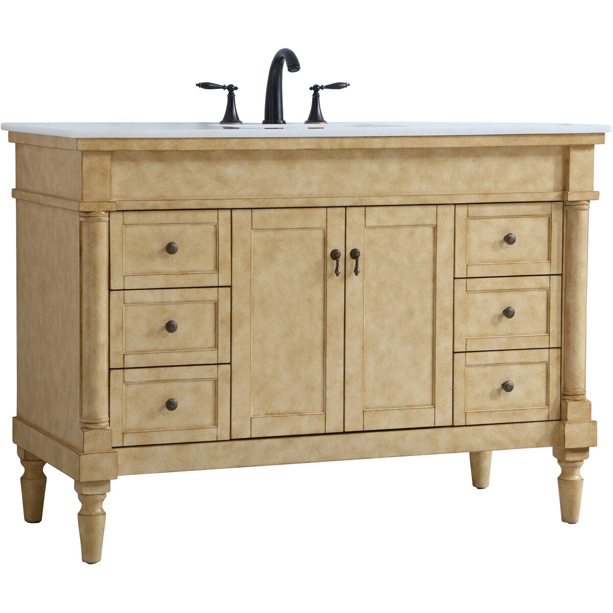 Lexington 48 X 21.5 X 35 inch Antique Beige Vanity Sink Set