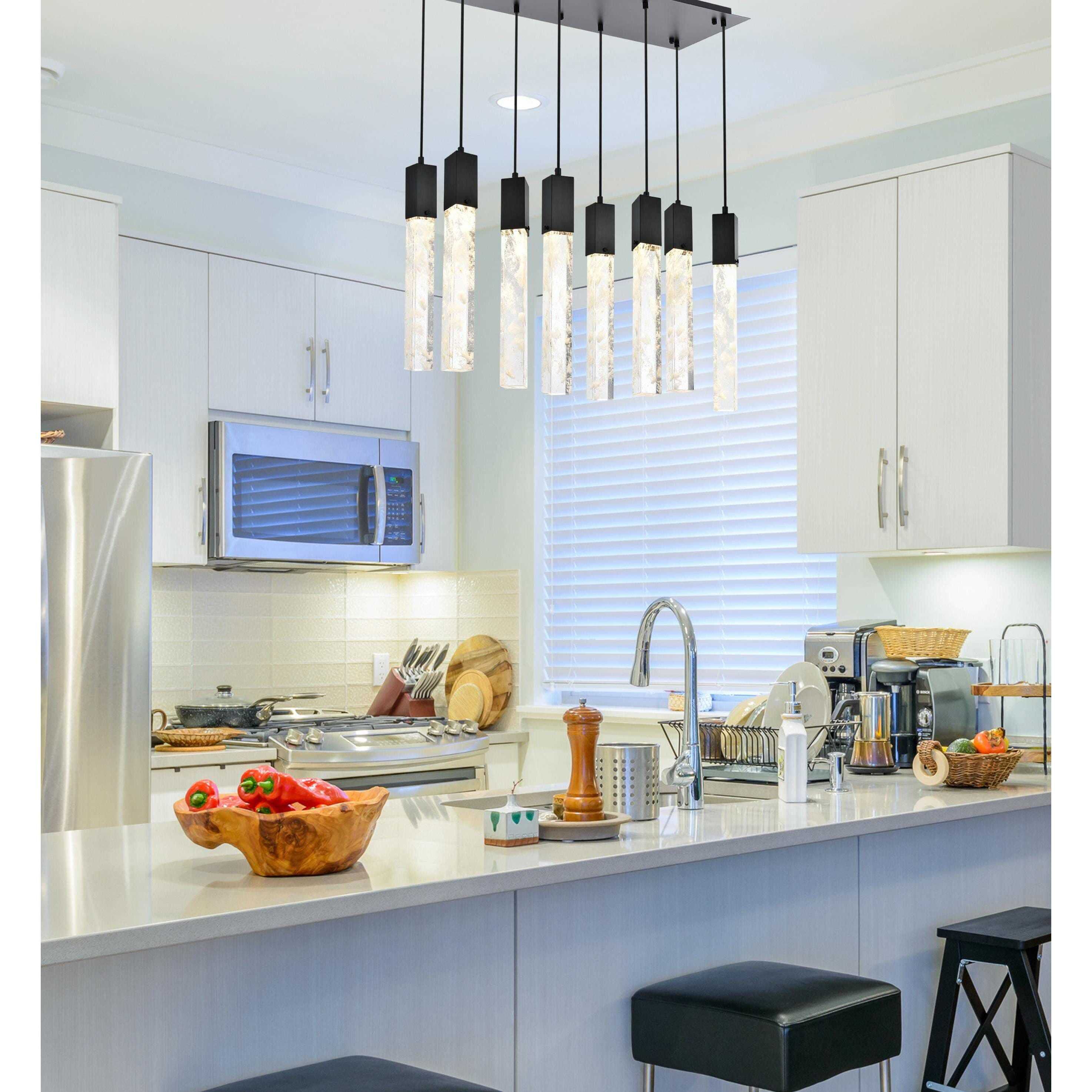 Aurora 8 Light 12 inch Black Pendant Ceiling Light