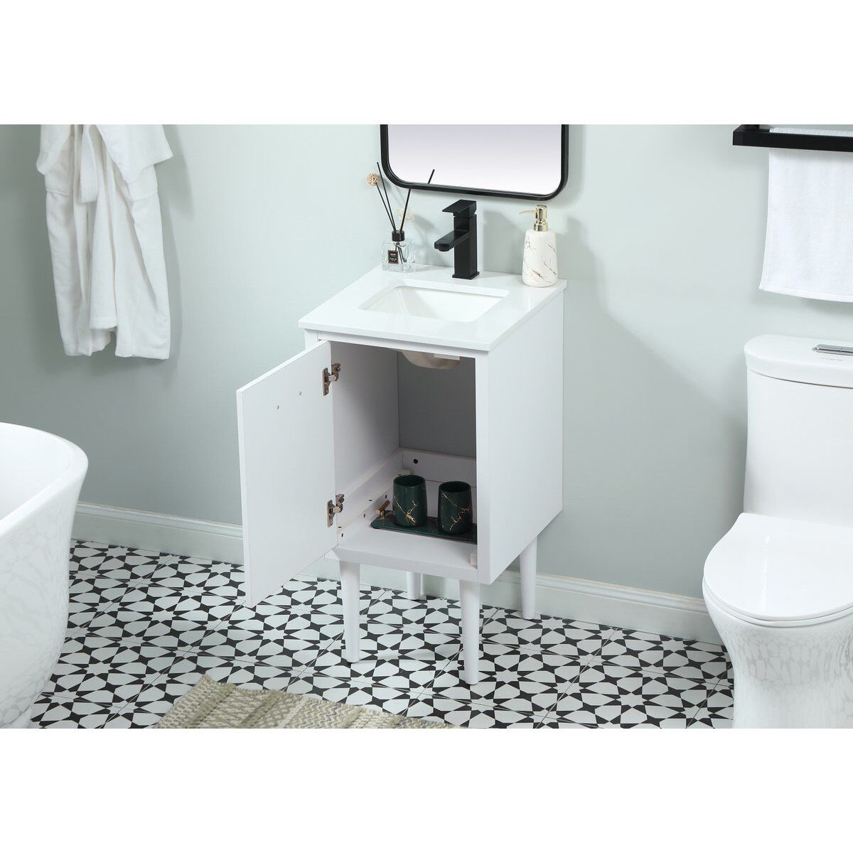 Cyrus 19 X 18 X 33.5 inch White Vanity Sink Set