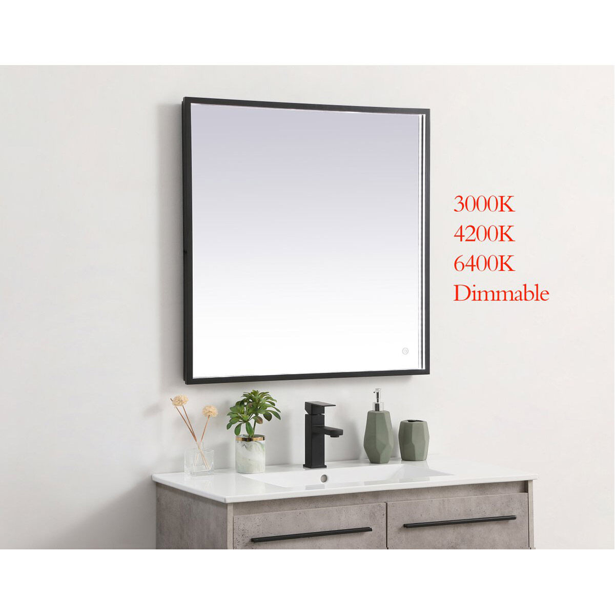 Pier 36 X 27 inch Black LED Mirror