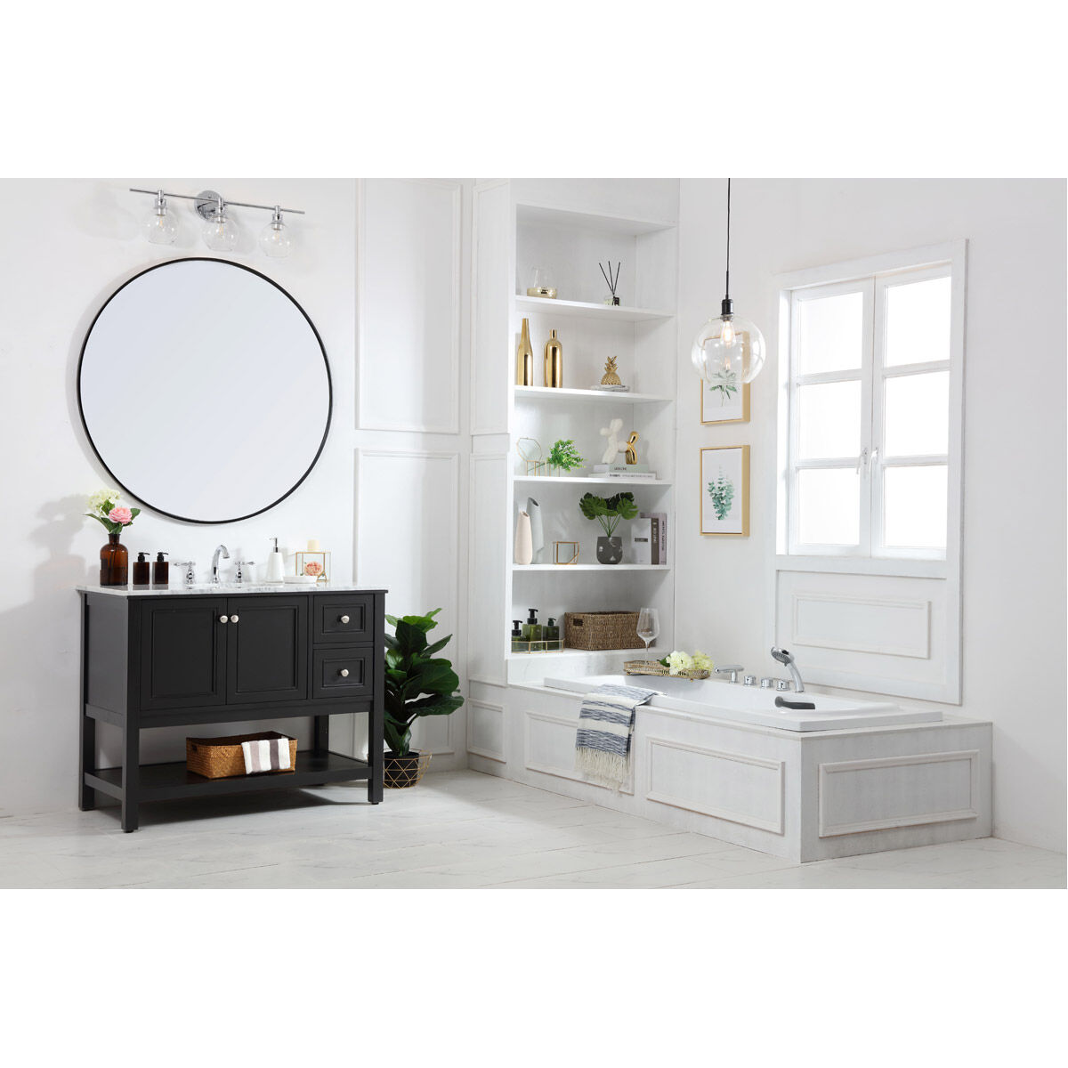 Metropolis 42 X 22 X 33.75 inch Black Vanity Sink Set