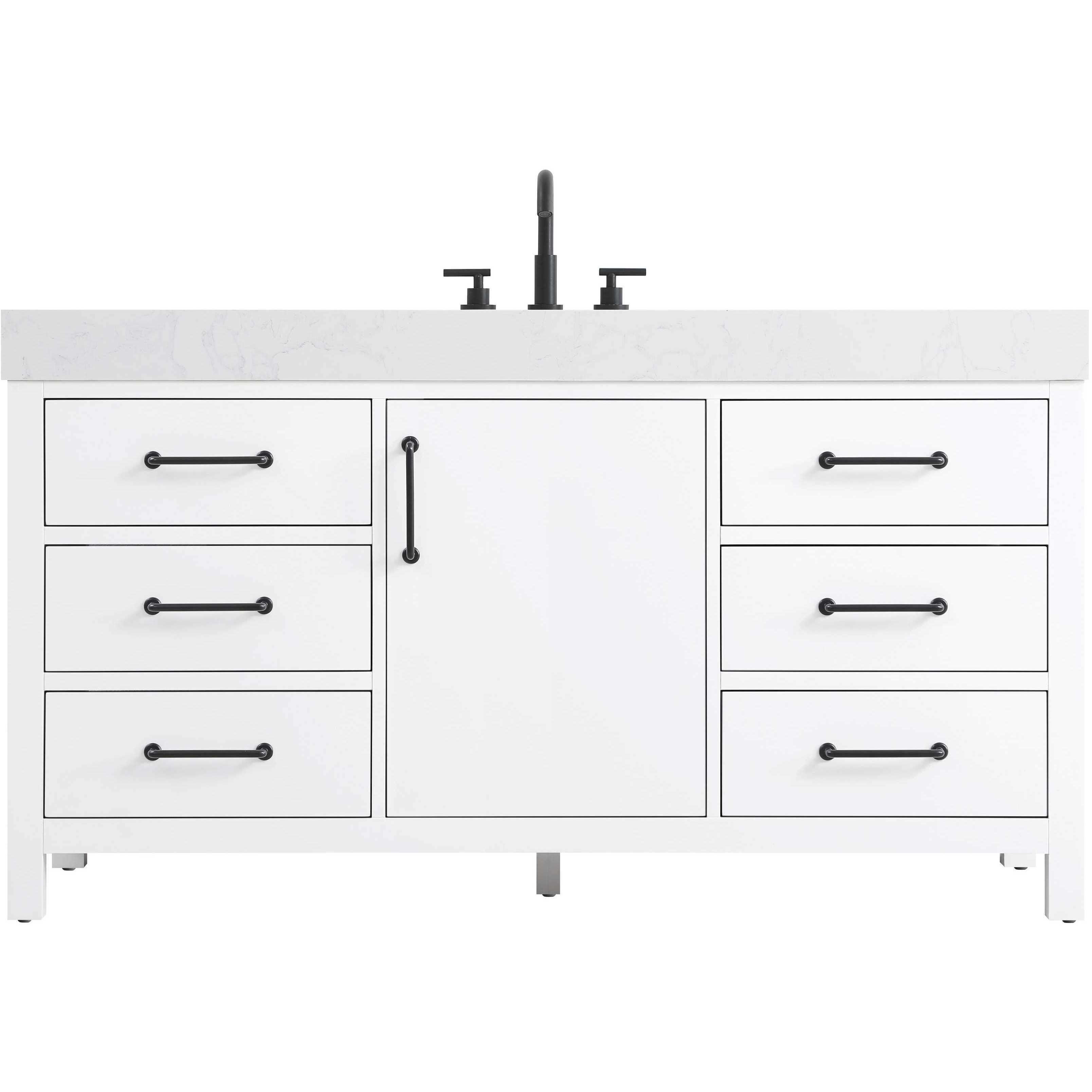 Nathan 60 X 34 inch White Bathroom Vanity Cabinet