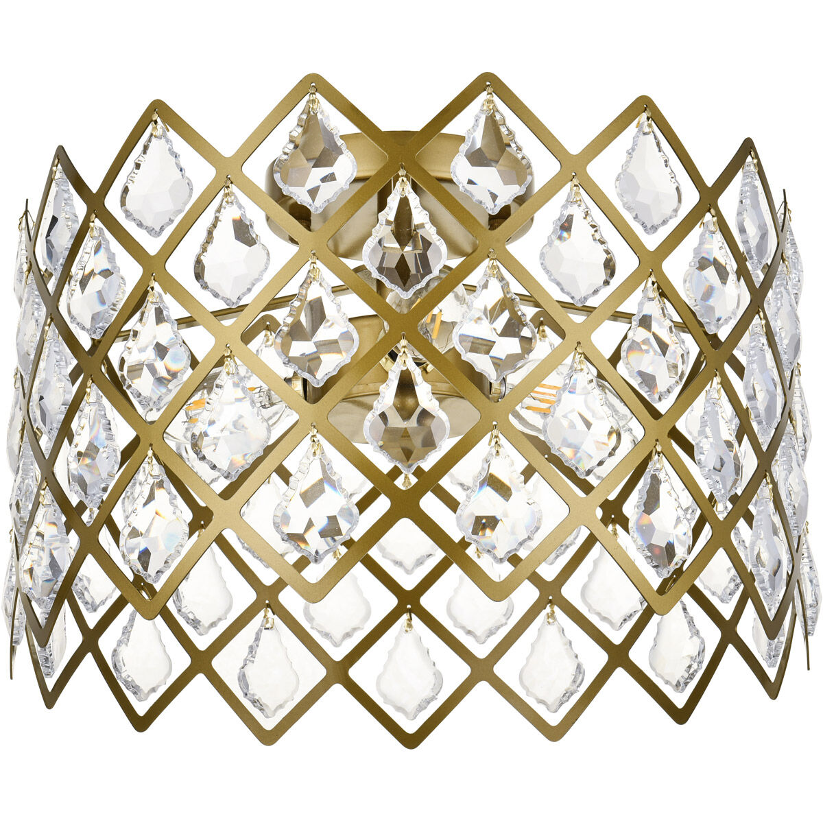 Lyla 3 Light 13 inch Brass Flush Mount Ceiling Light