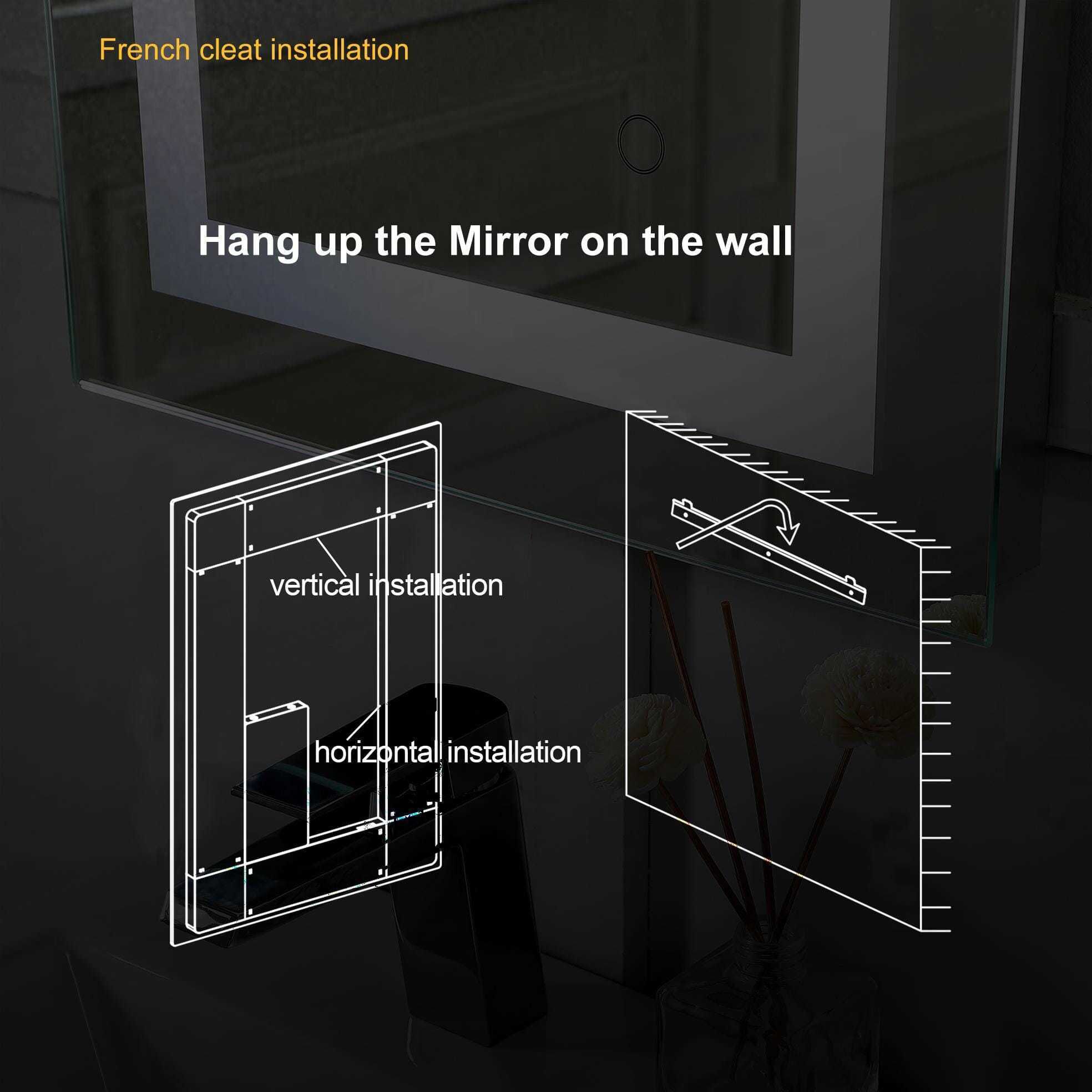 Riven 40 X 24 inch White LED Mirror