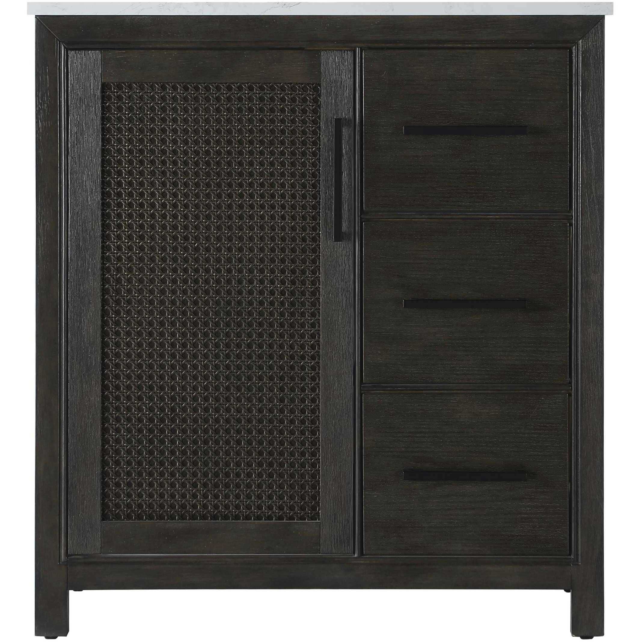 Alina 32 X 34 inch Chocolate Oak Bathroom Vanity Cabinet