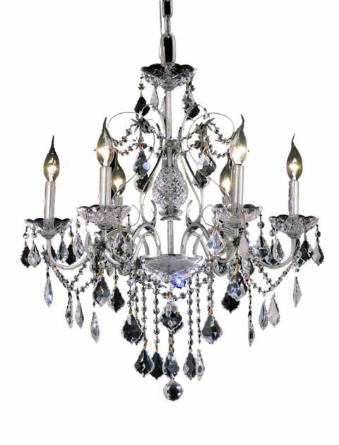 St. Francis 6 Light 24 inch Chrome Dining Chandelier Ceiling Light in Royal Cut