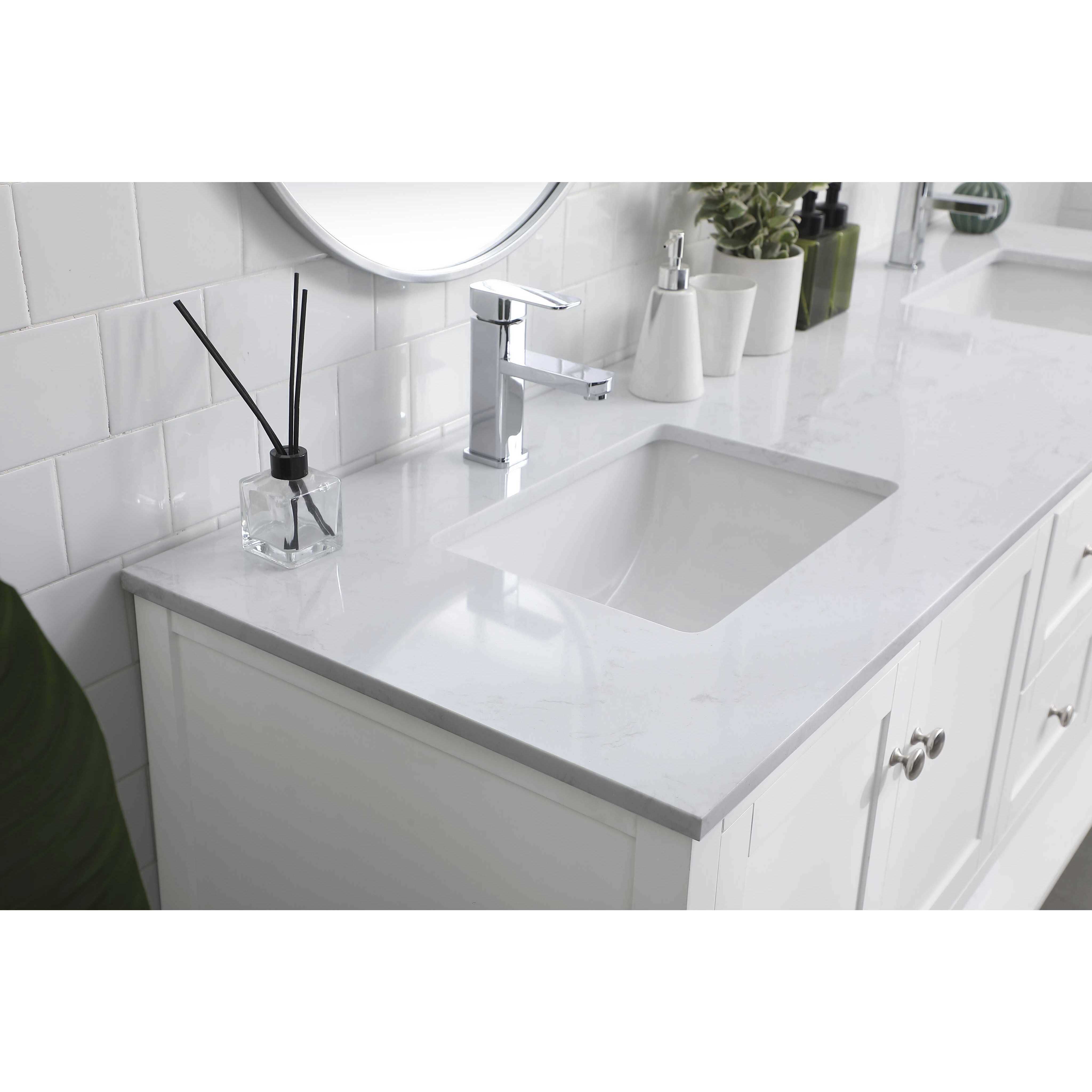 Heath 72 X 21.5 X 35 inch White Vanity Sink Set