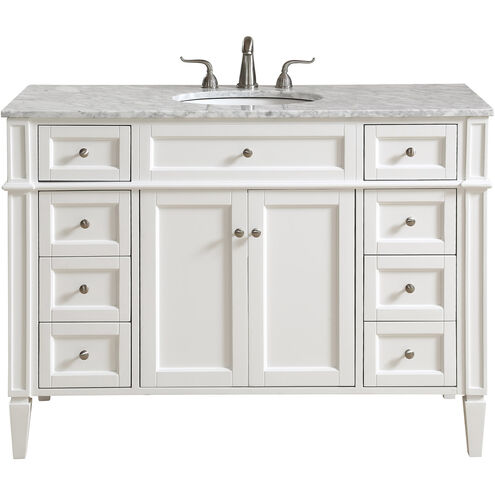 Park Avenue 48 X 35 inch White with Carrara White Marble Vanity Set