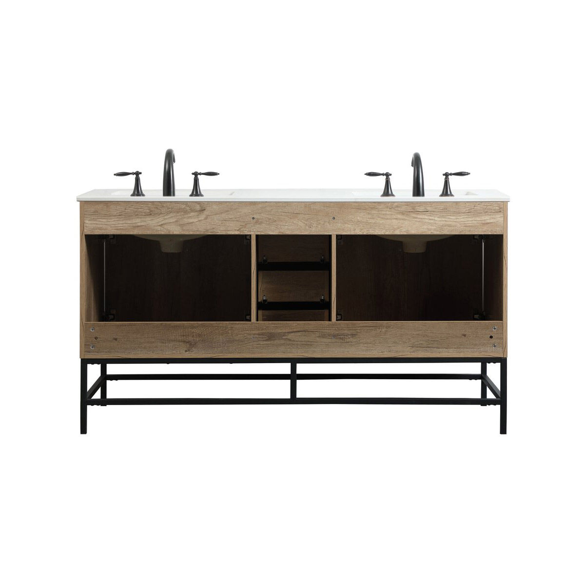 Eugene 60 X 22 X 33.5 inch Natural Oak Vanity Sink Set