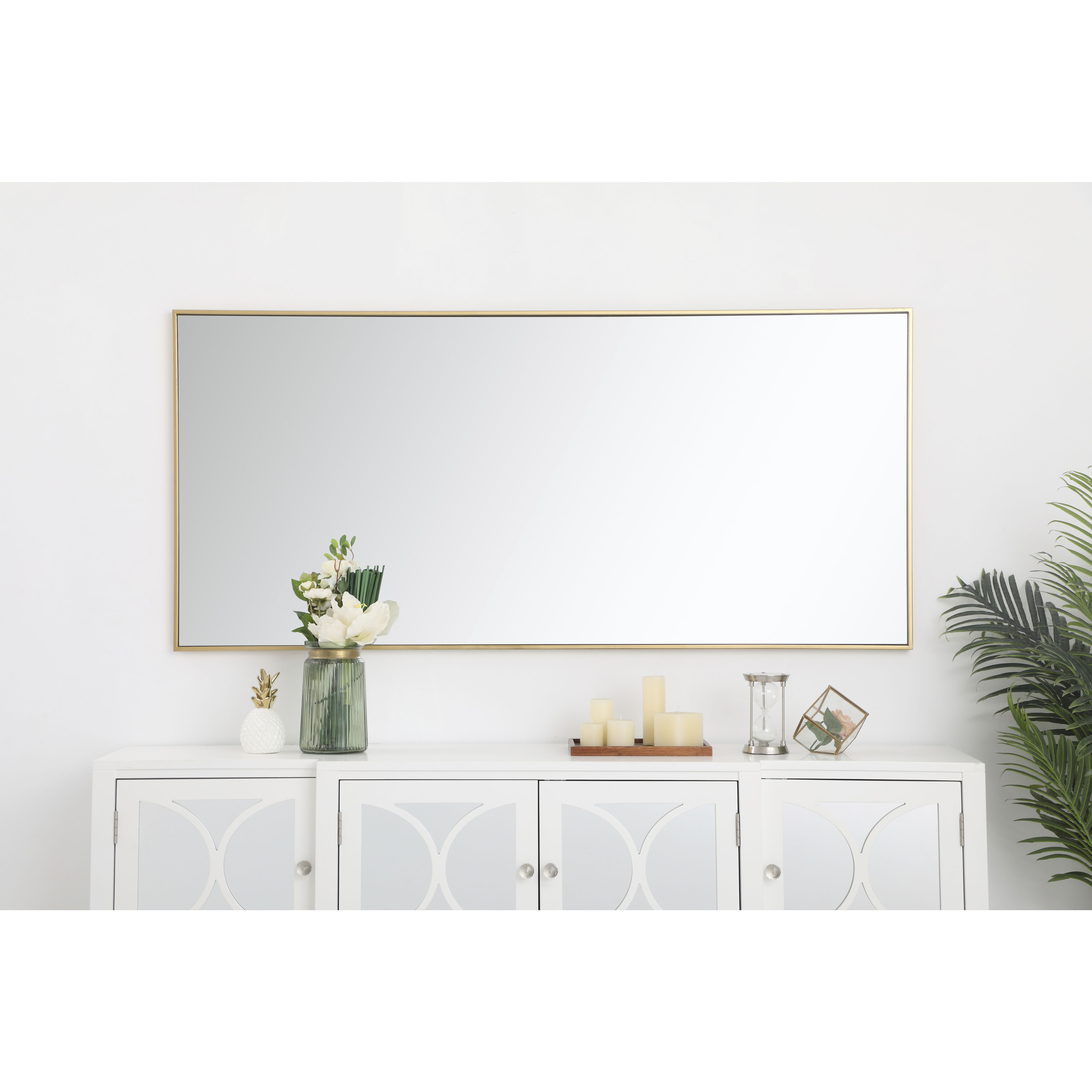 Monet 60 X 30 inch Brass Wall Mirror