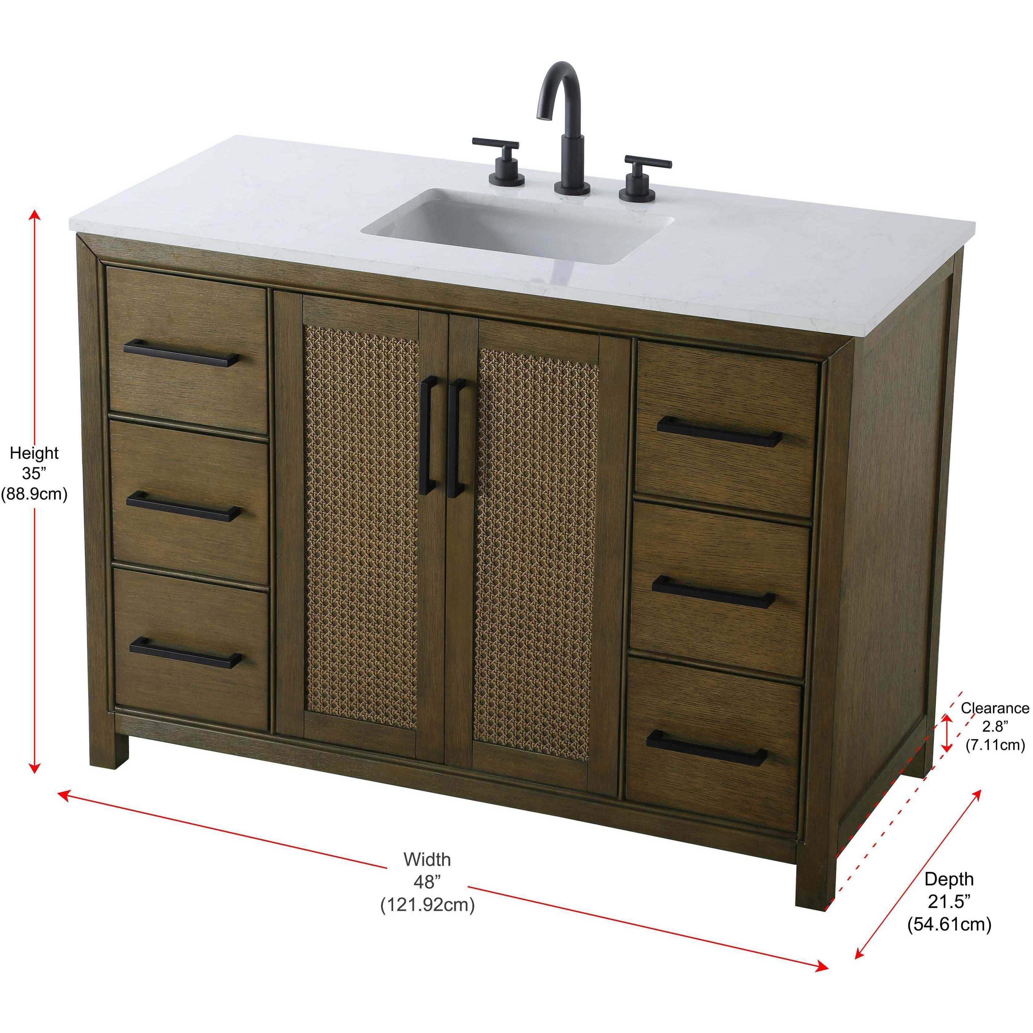 Alina 48 X 34 inch Hazel Oak Bathroom Vanity Cabinet